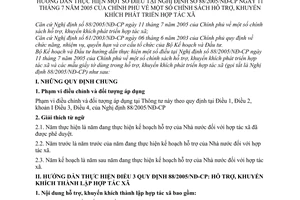 Thông tư 02/2006/TT-BKH chính sách hỗ trợ khuyến khích phát triển hợp tác xã 88/2005/NĐ-CP