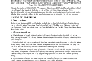 Thông tư 11/2006/TT-BNN hỗ trợ di dân, ổn định dân cư xã biên giới Việt - Trung