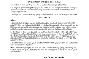 Quyết định 16/2006/QĐ-UBND bãi bỏ một số điều Quyết định 54/2004/QĐ-UBBT Bình Thuận