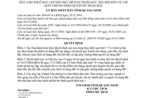 Quyết định 525/2006/QĐ-UBND Quy định tạm thời trình tự thủ tục thoả thuận