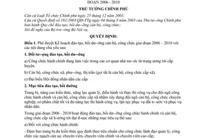 Quyết định 40/2006/QĐ-TTg  Kế hoạch đào tạo, bồi dưỡng cán bộ, công chức 2006-2010