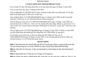Quyết định 10/2006/QĐ-UBND Chuyển giao quản lý Nhà nước trường trung học cơ sở Đà Nẵng