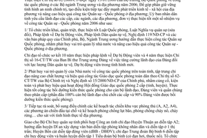 Quyết định 03/2006/CT-UBND nhiệm vụ quân sự quốc phòng 2006 Bình Dương