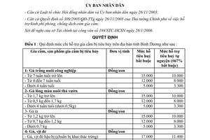 Quyết định 46/2006/QĐ-UBND chi hỗ trợ gia cầm bị tiêu hủy tỉnh Bình Dương