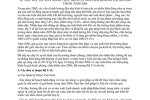 Chỉ thị 02/2006/CT-BYT đẩy mạnh thực hiện giải pháp bình ổn thị trường thuốc năm 2006