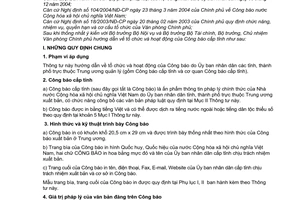 Thông tư 03/2006/TT-VPCP Công báo nước CHXH Việt Nam tổ chức hoạt động Công báo cấp tỉnh hướng dẫn 104/2004/NĐ-CP