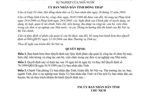 Quyết định 11/2006/QĐ-UBND phân cấp quản lý công tác tổ chức bộ máy biên chế