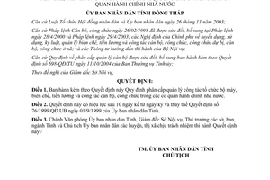 Quyết định 12/2006/QĐ-UBND phân cấp quản lý công tác tổ chức bộ máy biên chế