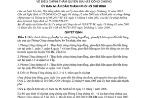 Quyết định 29/2006/QĐ-UBND điều chỉnh thẩm quyền địa hạt công chứng