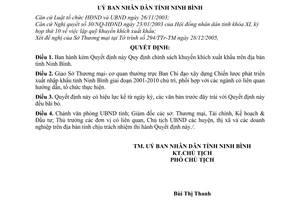 Quyết định 357/2006/QĐ-UBND chính sách khuyến khích xuất khẩu