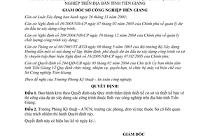 Quyết định 08/QĐ-SCN thẩm định thiết kế cơ sở thiết kế bản vẽ thi công của dự án xây dựng Tiền Giang