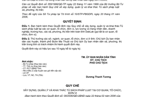 Quyết định 08/2006/QĐ-UBND khai thác Tủ sách pháp luật tại cơ quan tổ chức