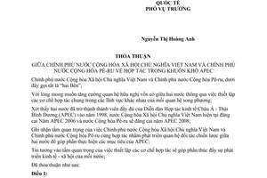 Thỏa thuận hợp tác trong khuôn khổ APEC giữa Việt Nam Pê-ru 2006