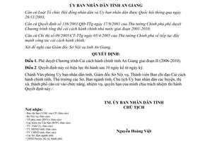 Quyết định 08 /2006/QĐ-UBND Cải cách hành chính tỉnh An Giang