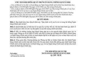 Quyết định 55/QĐ-HĐQT xử lý nợ bị rủi ro trong hệ thống Ngân hàng