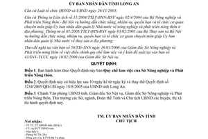 Quyết định 04/2006/QĐ-UBND quy chế làm việc Sở Nông nghiệp tỉnh Long An