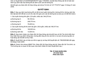 Quyết định 565/2006/QĐ-UBND phân loại đường bộ để tính giá cước vận tải