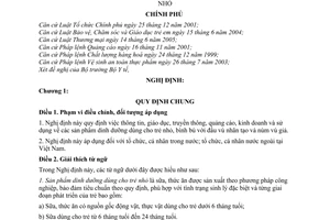 Nghị định 21/2006/NĐ-CP kinh doanh sử dụng sản phẩm dinh dưỡng dùng cho trẻ nhỏ