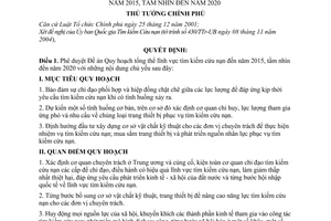 Quyết định 46/2006/QĐ-TTg  đề án quy hoạch tổng thể lĩnh vực tìm kiếm cứu nạn 2015-2020