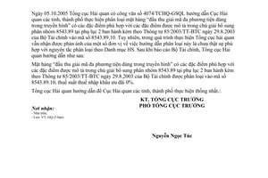 Công văn 869/TCHQ-GSQL phân loại mặt hàng “đầu thu giải mã đa phương tiện dùng trong truyền hình”