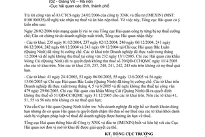 Công văn 888/TCHQ-KTTT đề nghị xác nhận nợ thuế và ân hạn nộp thuế