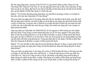 Công văn 401/BXD-QLN trả lời câu hỏi liên quan đến dự án xây dựng nhà ở