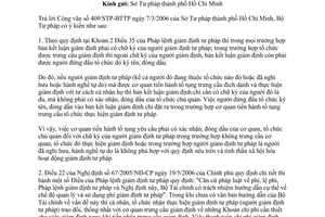 Công văn 595/BTP-BTTP hướng dẫn thực hiện pháp luật giám định tư pháp