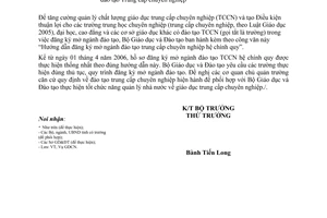 Công văn 2065/BGD&ĐT-GDCN Hướng dẫn mở ngành đào tạo trung cấp chuyên nghiệp