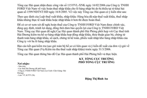 Công văn 1088/TCHQ-KTTT hoàn thuế nhập khẩu