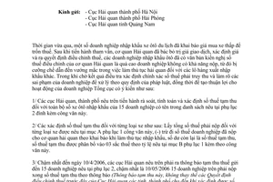 Công văn 1354/TCHQ-KTTT tạm thu thuế xe ôtô NK của 15 doanh nghiệp