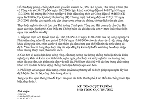 Công văn 1330/TCHQ-GSQL tăng cường phòng, chống dịch cúm gia cầm