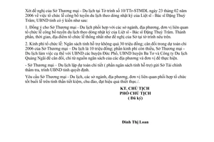 Công văn 394/UBND-TMDL tổ chức lễ công bố tuyến du lịch theo dòng nhật ký Đặng Thùy Trâm