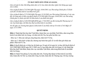 Quyết định 09/2006/QĐ-UBND thành lập khu bảo thuế Tịnh Biên tỉnh An Giang