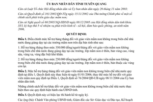 Quyết định 04/2006/QĐ-UB hỗ trợ giáo viên mầm non ngoài biên chế Tuyên Quang