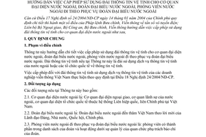 Thông tư liên tịch 01/2006/TTLT-BBCVT-BNG-BCA hướng dẫn cấp phép sử dụng đài thông tin vệ tinh cho cơ quan đại diện nước ngoài phóng viên đoàn đại