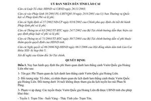 Quyết định 20/2006/QĐ-UBND phí tham quan danh lam Vườn Quốc gia Hoàng Liên