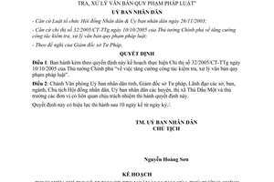 Quyết định 58/2006/QĐ-UBND tăng cường kiểm tra xử lý văn bản pháp luật Bình Dương