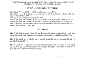 Quyết định 558/2006/QĐ-UB  cấp giấy chứng nhận quyền sử dụng đất