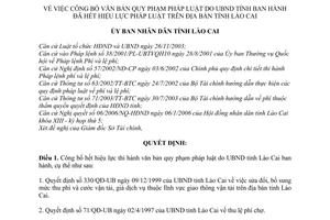 Quyết định 13/2006/QĐ-UBND công bố văn bản quy phạm pháp luật đã hết hiệu lực