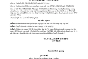 Quyết định 12/2006/QĐ-UBND Quy chế báo cáo viên pháp luật Lai Châu