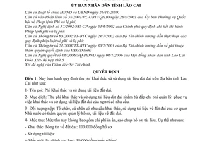 Quyết định 19/2006/QĐ-UBND  thu phí khai thác và sử dụng tài liệu đất đai