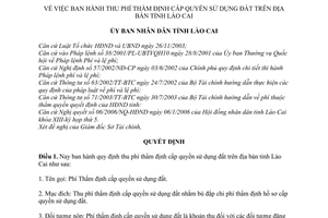 Quyết định 17/2006/QĐ-UBND quy định thu phí thẩm định cấp quyền sử dụng đất trên