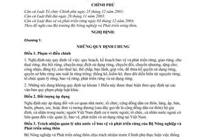 Nghị định 23/2006/NĐ-CP thi hành Luật Bảo vệ và phát triển rừng