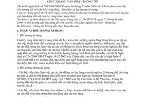 Thông tư 33/2006/TT-BVHTT hướng dẫn thực hiện chế độ phụ cấp lưu động cán bộ viên chức ngành văn hóa thông tin
