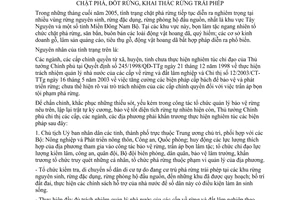 Chỉ thị 08/2006/CT-TTg tăng cường biện pháp cấp bách ngăn chặn tình trạng chặt phá đốt rừng khai thác rừng trái phép