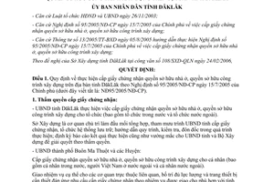 Quyết định 09/2006/QĐ-UB thực hiện cấp giấy chứng nhận quyền sở hữu nhà ờ