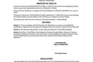 Decision No. 11/2006/QD-BYT on issuing "regulation on issuance of qualification