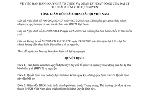 Quyết định 509/QĐ-BHXH Quy chế tổ chức và quản lý hoạt động đại lý thu bảo hiểm