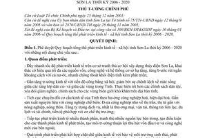 Quyết định 384/2006/QĐ-TTg Quy hoạch tổng thể phát triển kinh tế-xã hội tỉnh Sơn La 2006-2020
