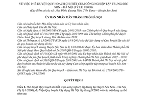 Quyết định 25/2006/QĐ-UB quy hoạch chi tiết cụm công nghiệp tập trung Sóc Sơn Hà Nội tỷ lệ 1/2000